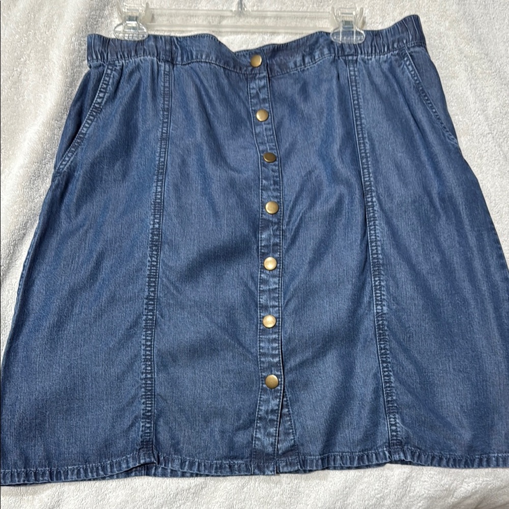 J. Jill Blue and Gold Mini A-line Skirt